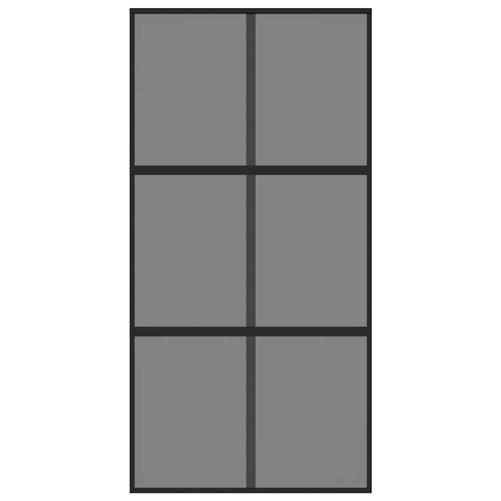 Sliding Door Black 102.5x205 cm Tempered Glass and Aluminium