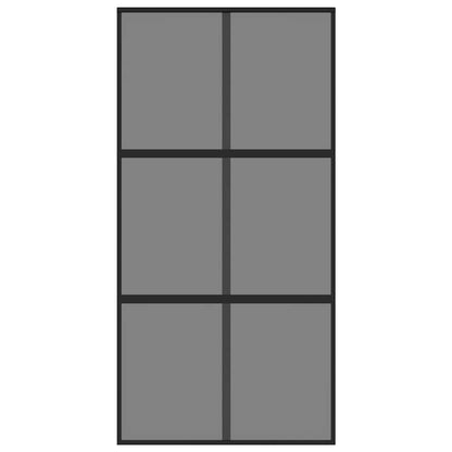 Sliding Door Black 102.5x205 cm Tempered Glass and Aluminium