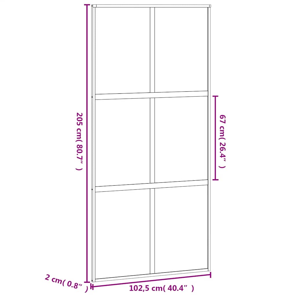 Sliding Door White 102.5x205 cm Tempered Glass and Aluminium