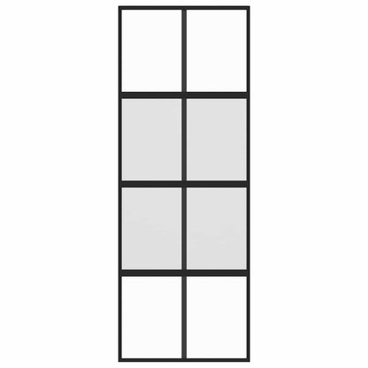 Sliding Door Black 76x205 cm Tempered Glass and Aluminium