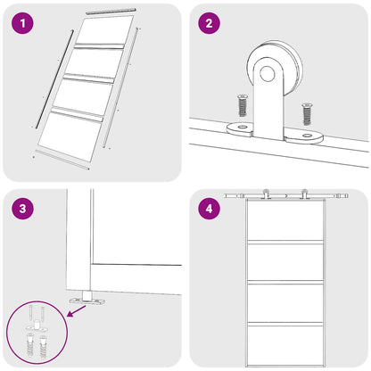 Sliding Door Black 76x205 cm Tempered Glass and Aluminium