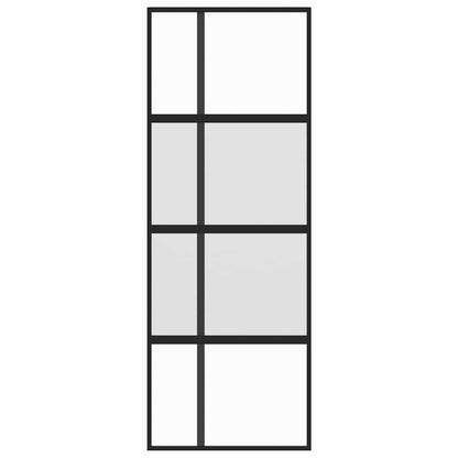 Sliding Door Black 76x205 cm Tempered Glass and Aluminium
