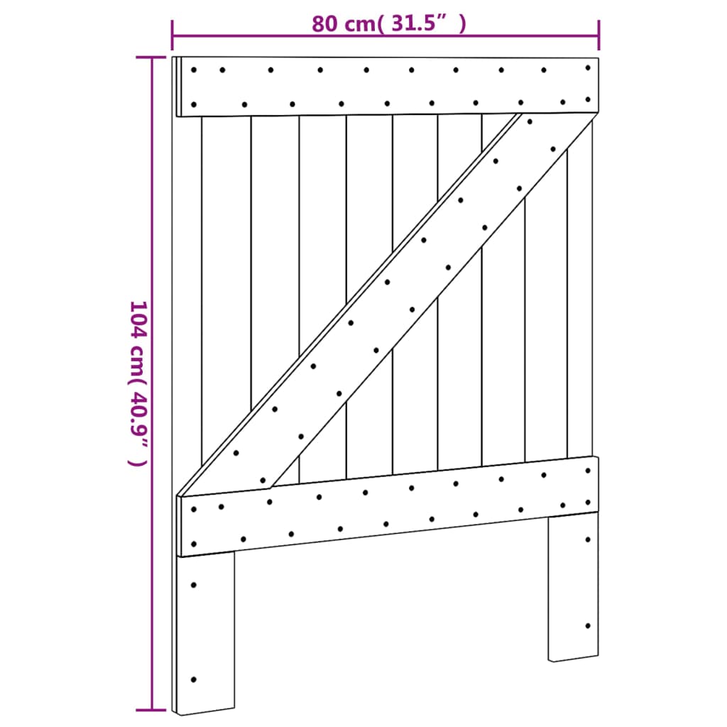 Headboard 80x104 cm Solid Wood Pine
