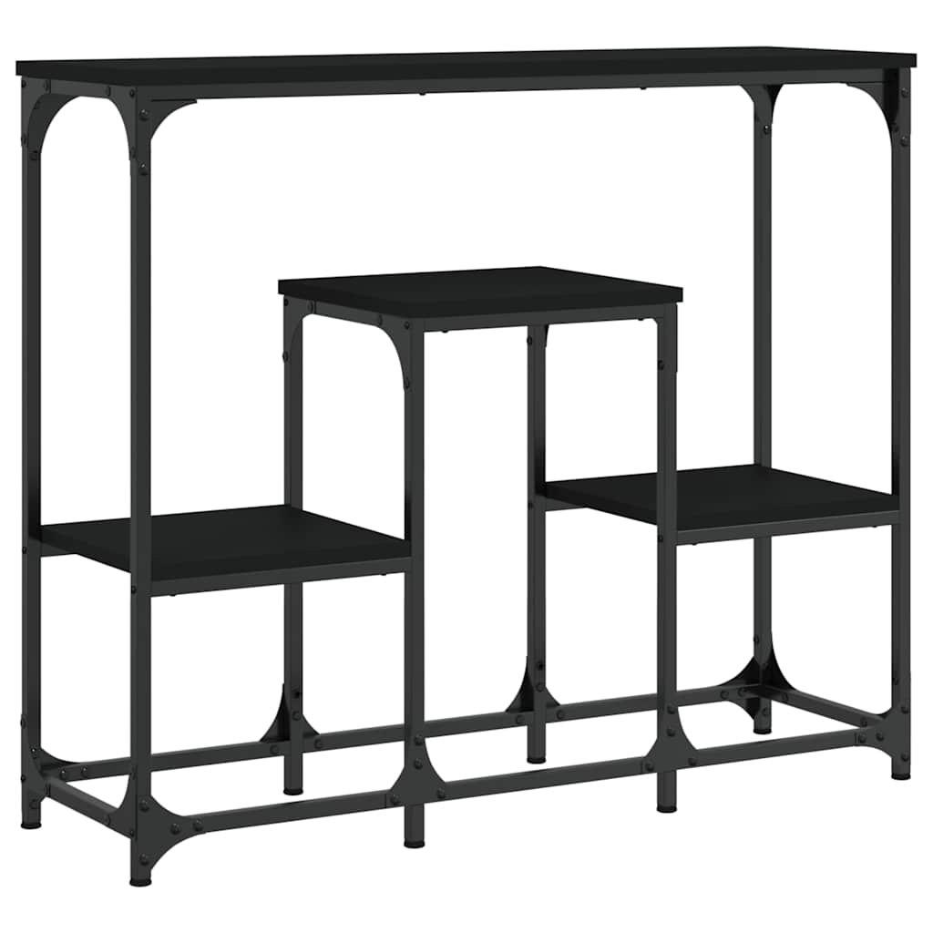 Console Table Black 89.5x28x76 cm Engineered Wood