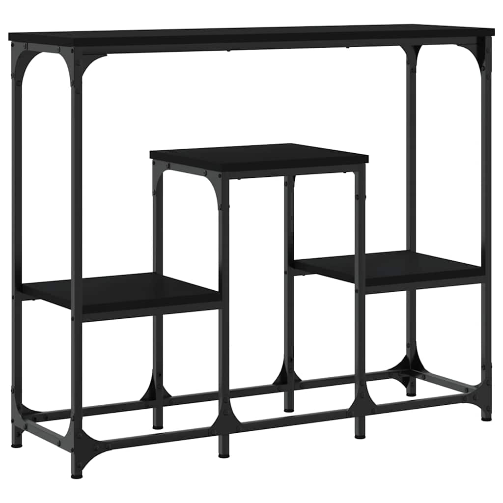 Console Table Black 89.5x28x76 cm Engineered Wood