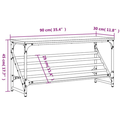 Shoe Rack Brown Oak 90x30x45 cm Engineered Wood