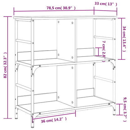 Bookshelf Smoked Oak 78.5x33x82 cm Engineered Wood