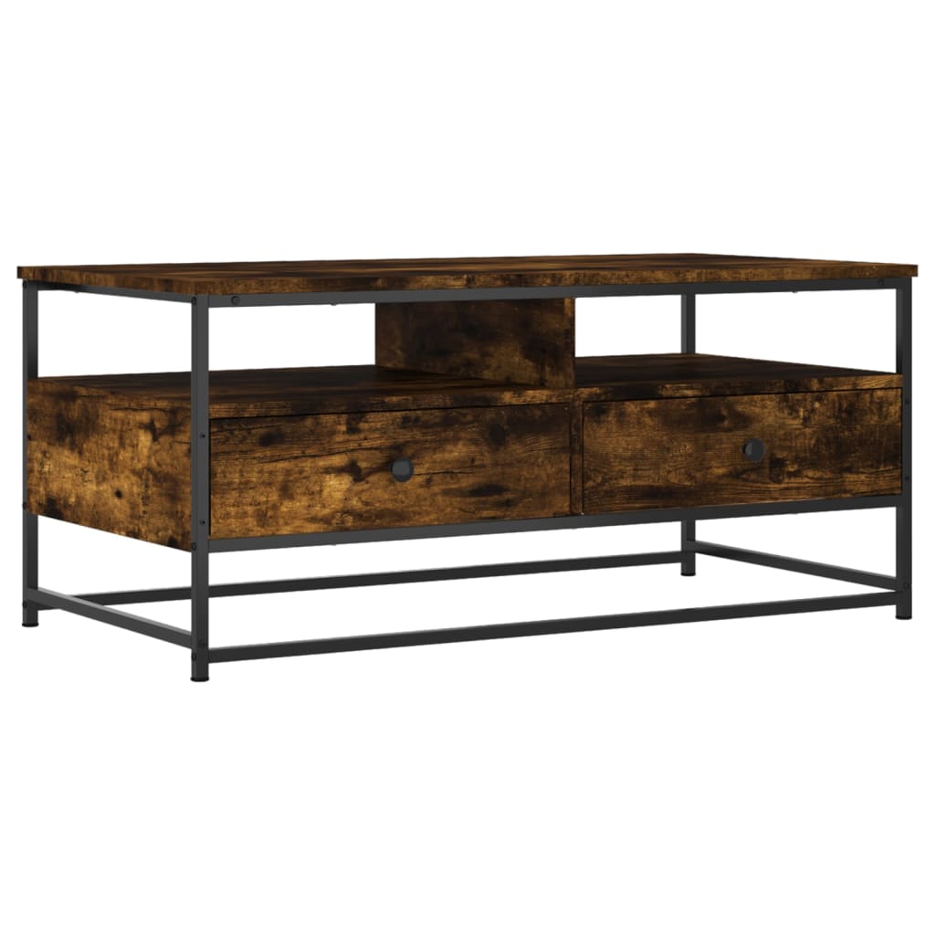 Coffee Table Smoked Oak 100x51x45 cm Engineered Wood