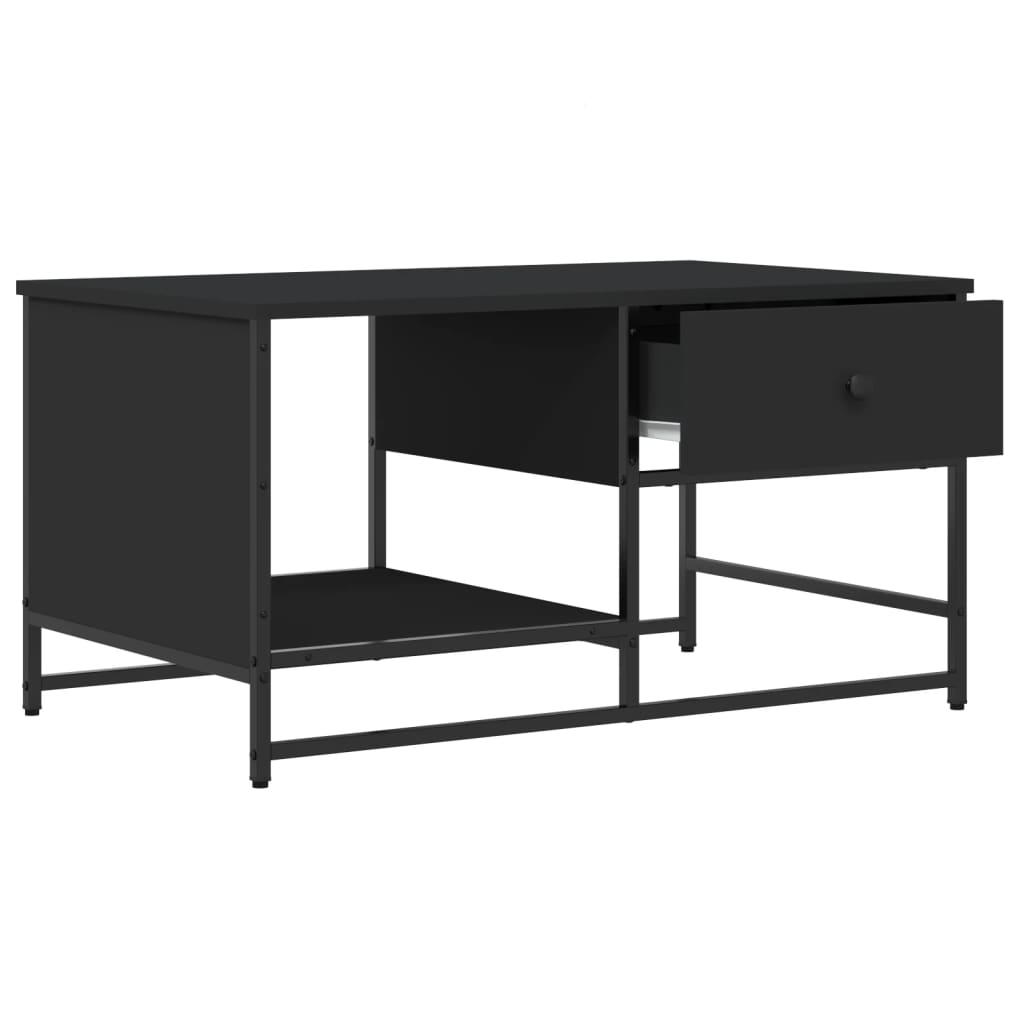 Coffee Table Black 85.5x51x45 cm Engineered Wood