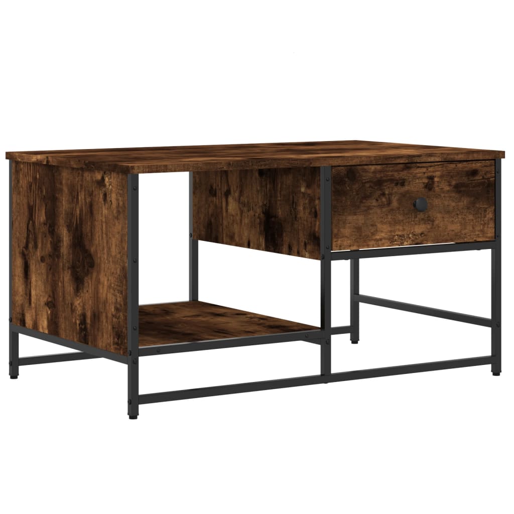 Coffee Table Smoked Oak 85.5x51x45 cm Engineered Wood