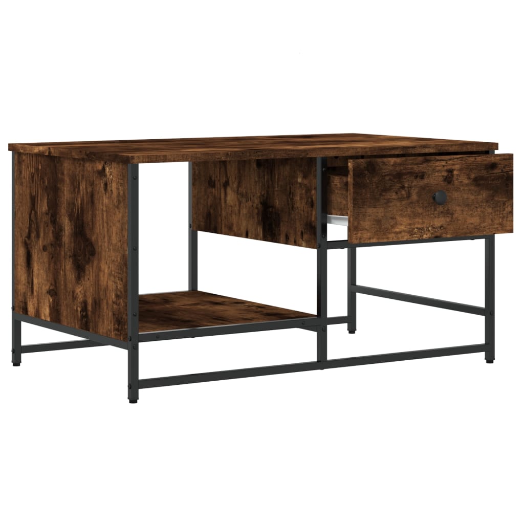 Coffee Table Smoked Oak 85.5x51x45 cm Engineered Wood