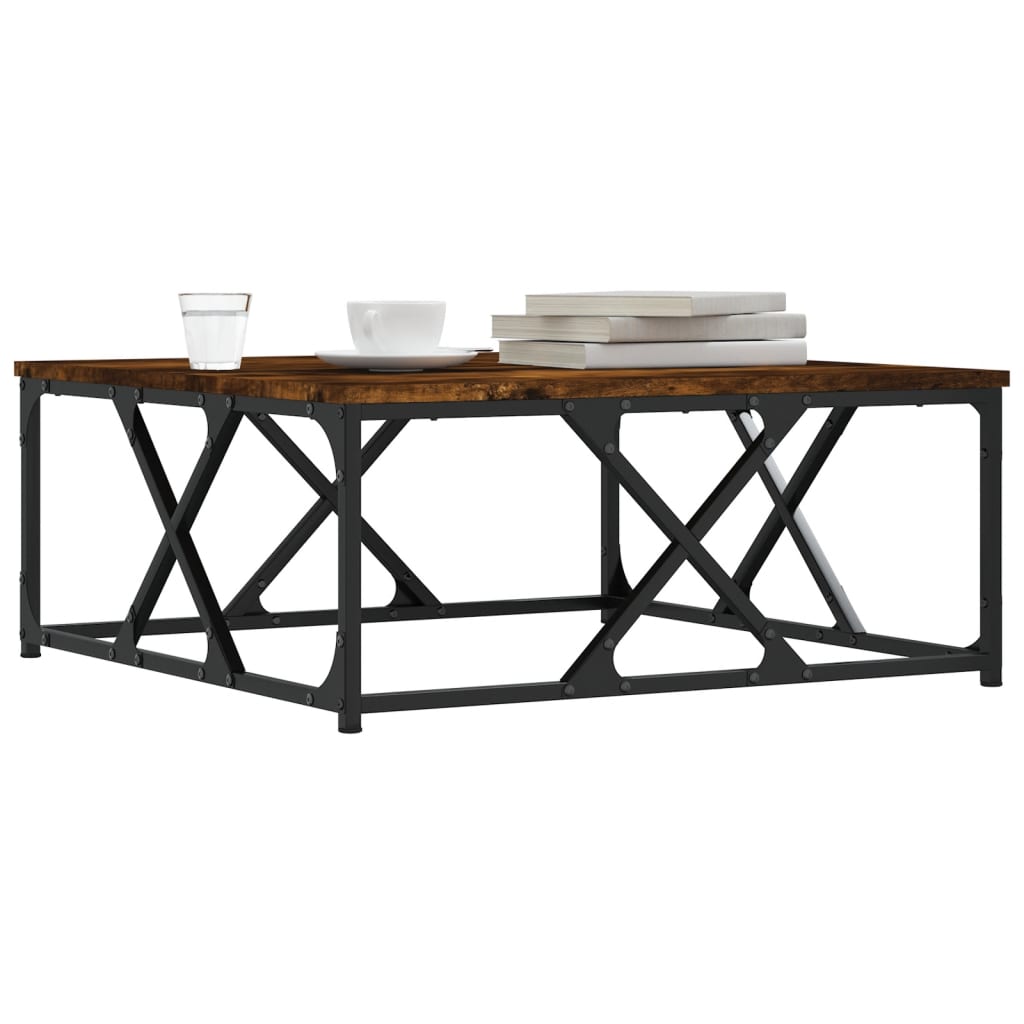 Coffee Table Smoked Oak 70x70x30 cm Engineered Wood