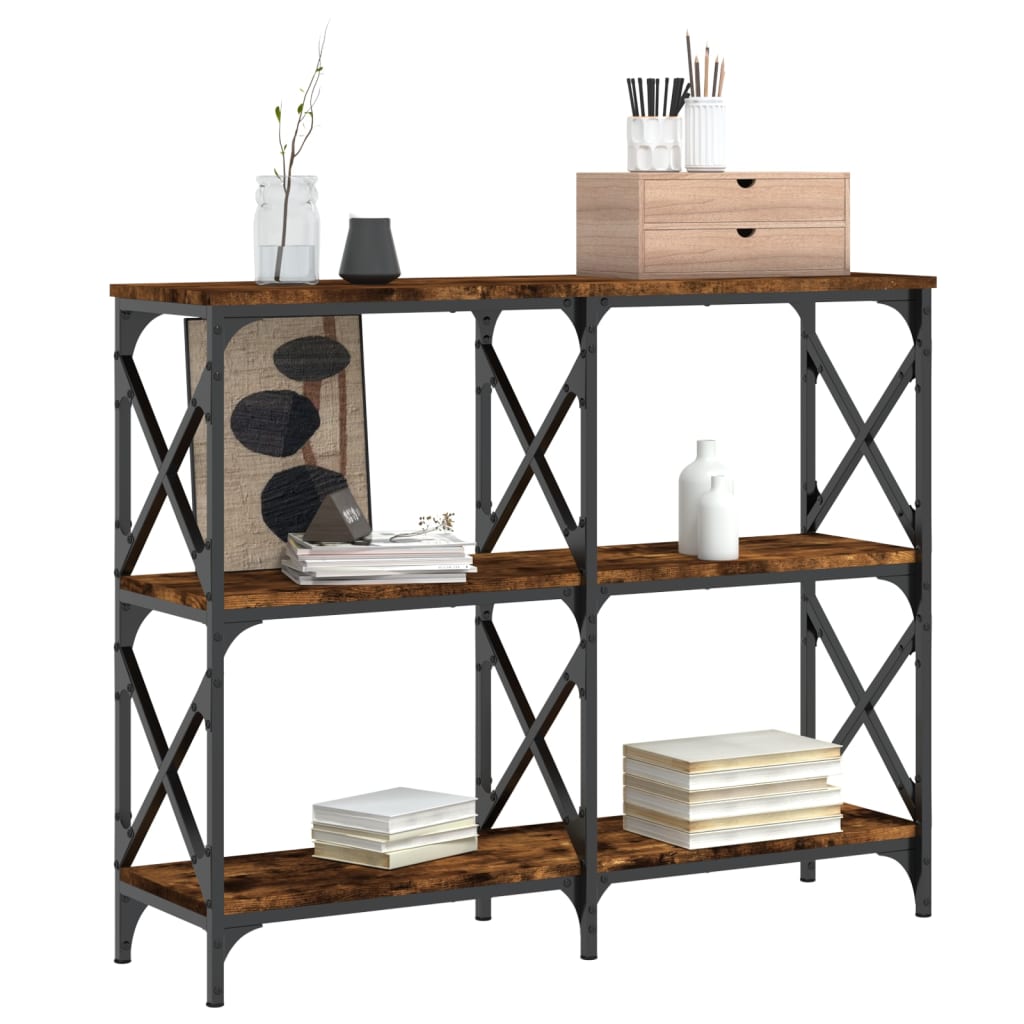 Console Table Smoked Oak 100x28x80.5 cm Engineered Wood