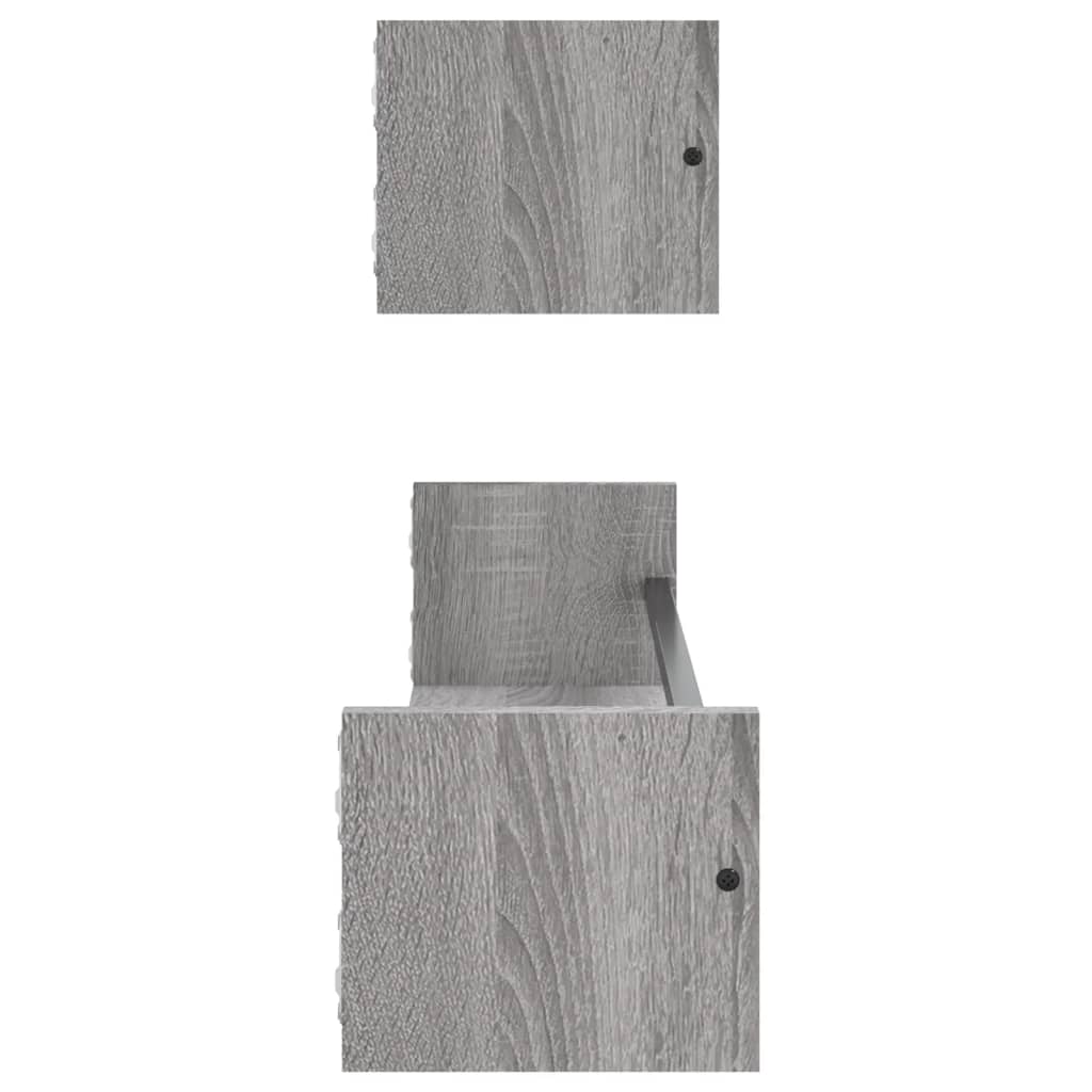 Wall Shelves with Bars 2 pcs Grey Sonoma 80x16x14 cm