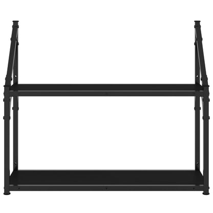 2-Tier Wall Shelf Black 60x21x51 cm Engineered Wood