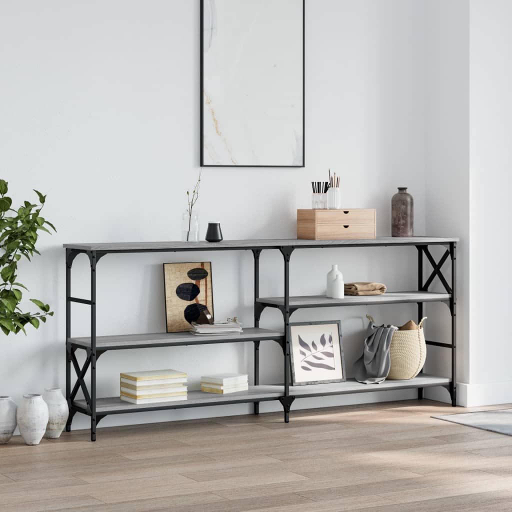 Console Table Grey Sonoma 180x29x76.5 cm Engineered Wood