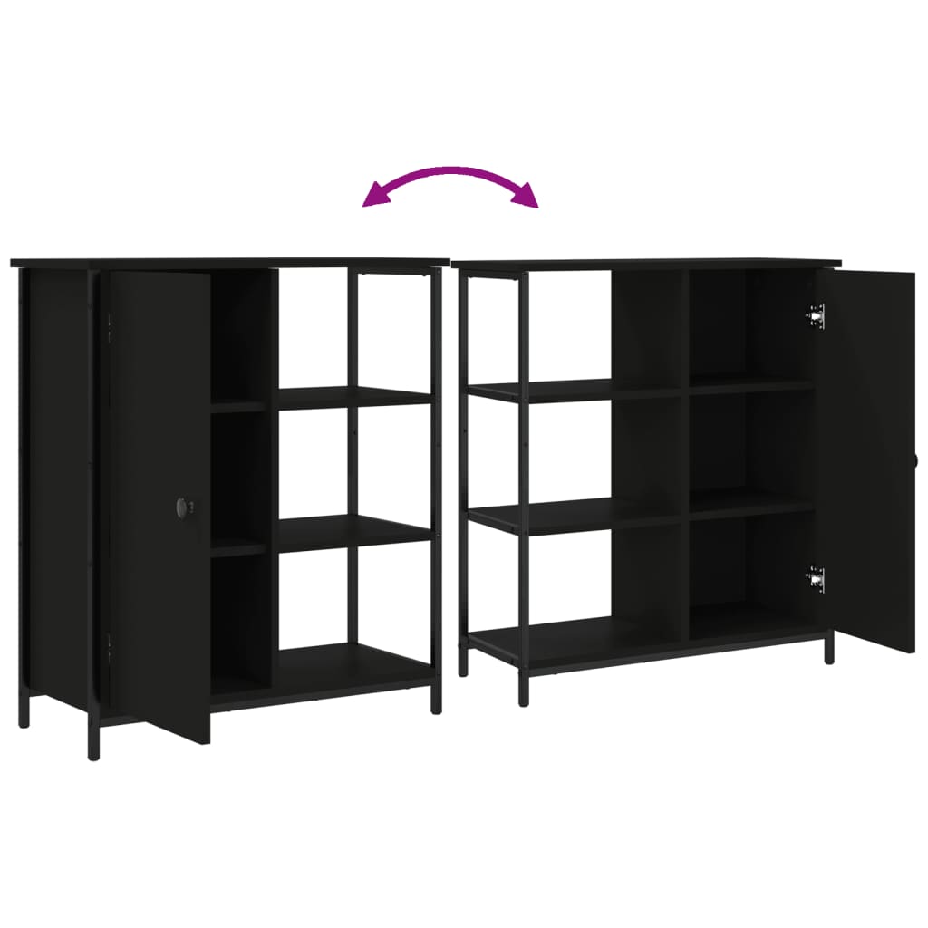Sideboard Black 70x30x80 cm Engineered Wood