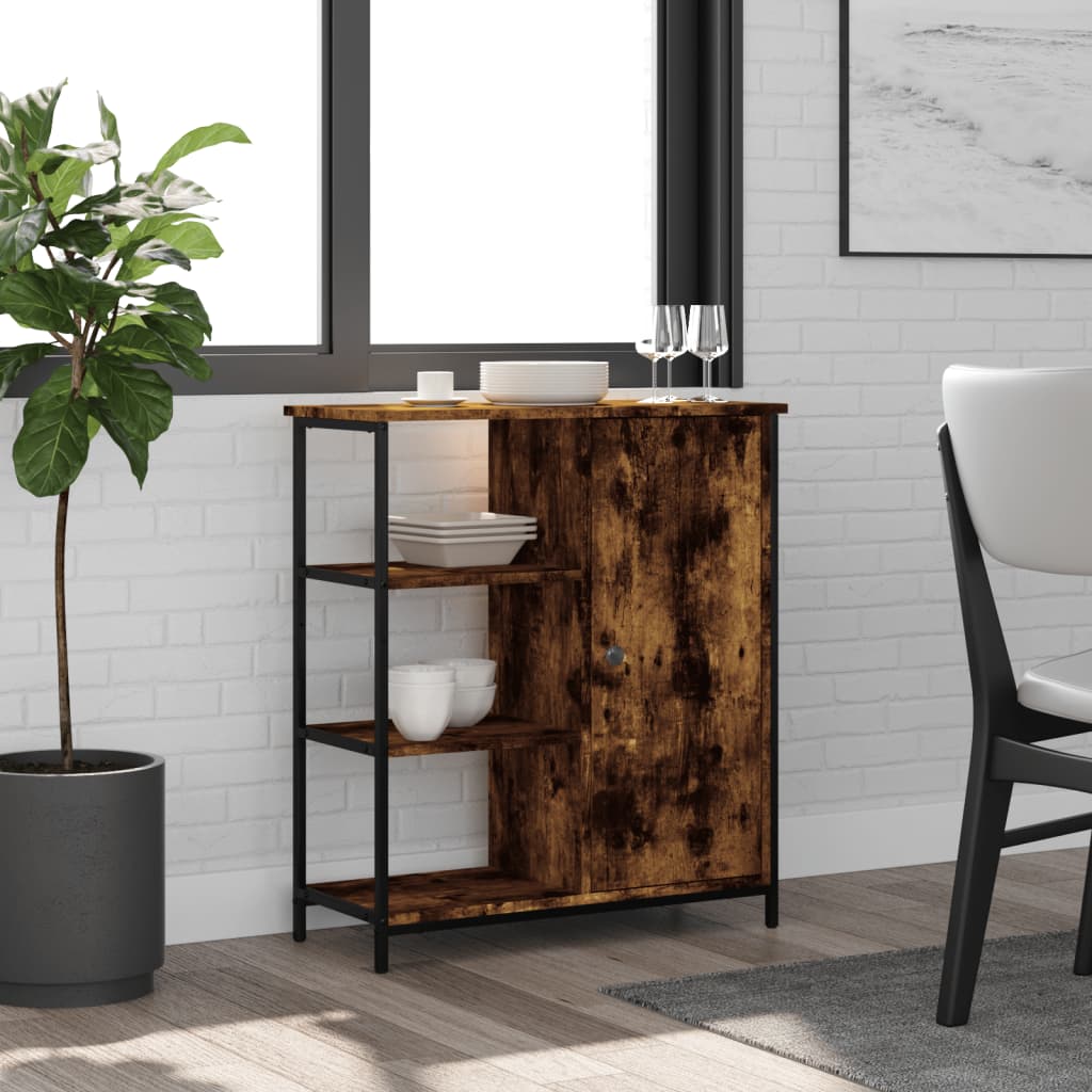 Sideboard Smoked Oak 70x30x80 cm Engineered Wood