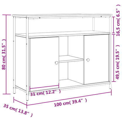 Sideboard Grey Sonoma 100x35x80 cm Engineered Wood
