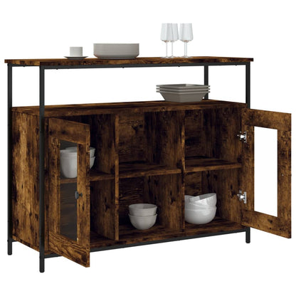 Sideboard Smoked Oak 100x35x80 cm Engineered Wood