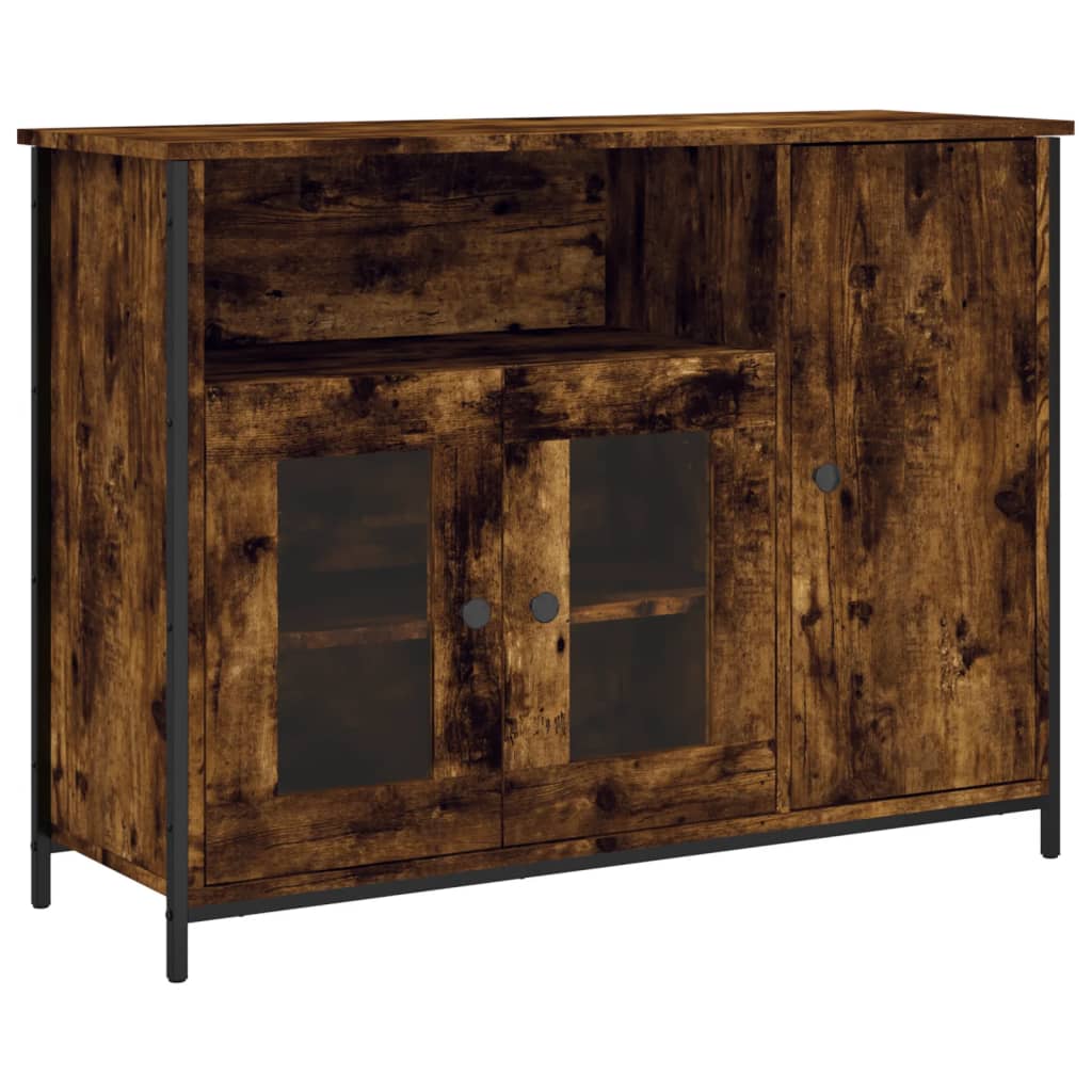 Sideboard Smoked Oak 100x35x75 cm Engineered Wood