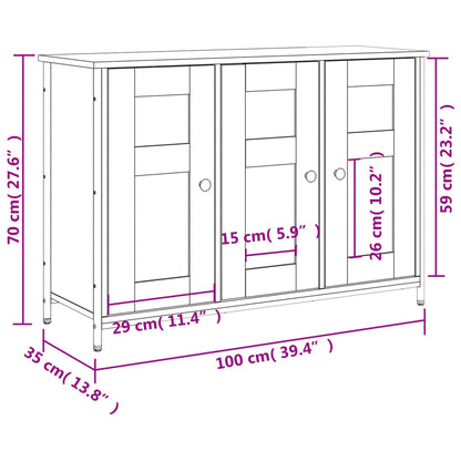 Sideboard Grey Sonoma 100x35x70 cm Engineered Wood