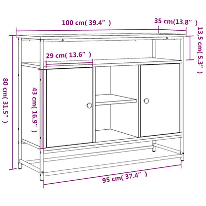 Sideboard Sonoma Oak 100x35x80 cm Engineered Wood