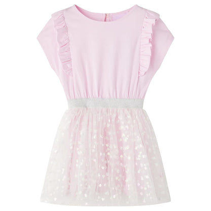 Kids' Dress with Ruffles Light Pink 116