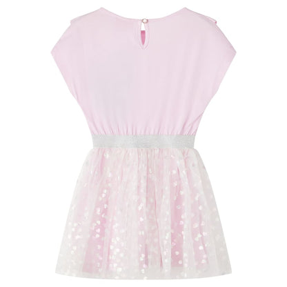 Kids' Dress with Ruffles Light Pink 116