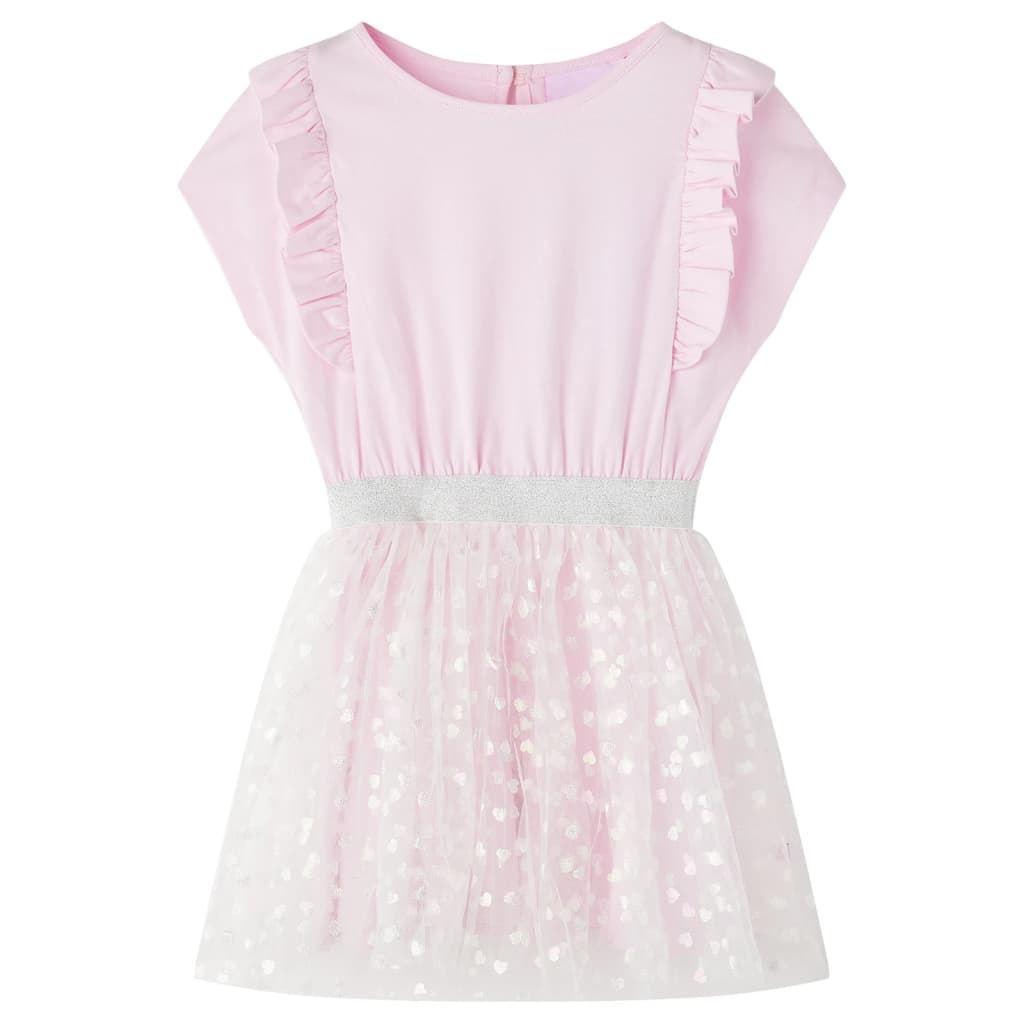 Kids' Dress with Ruffles Light Pink 128