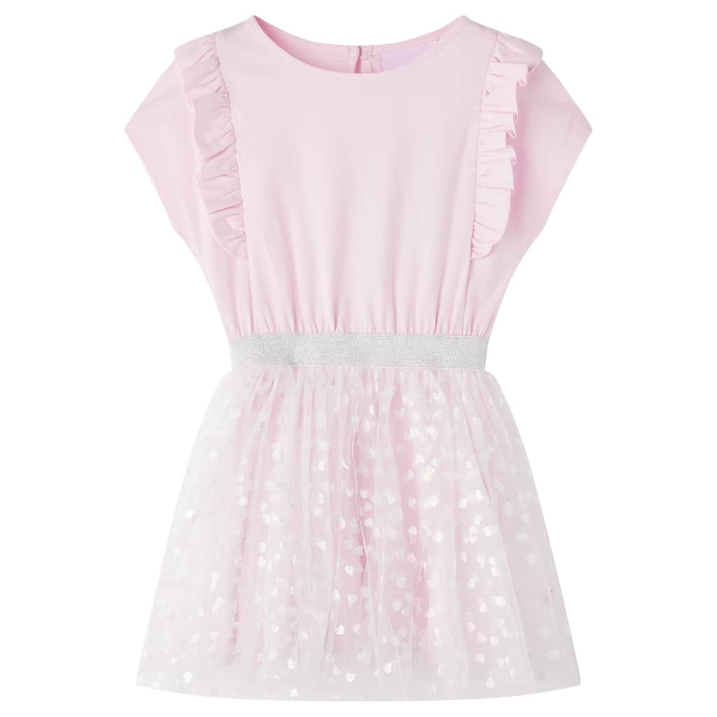 Kids' Dress with Ruffles Light Pink 140