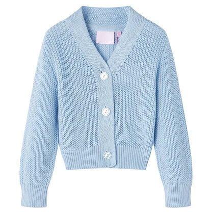 Kids' Cardigan Knitted Blue 128