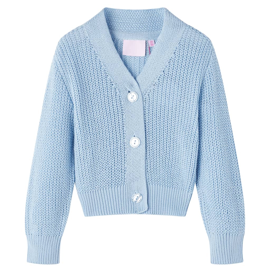 Kids' Cardigan Knitted Blue 140