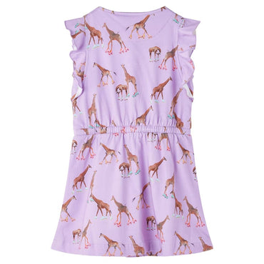 Kids' Dress with Ruffle Sleeves and Drawstring Lila 92