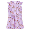Kids' Dress with Ruffle Sleeves and Drawstring Lila 140
