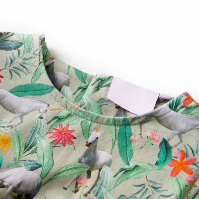 Kids' Dress with Flying Sleeves Light Khaki 92