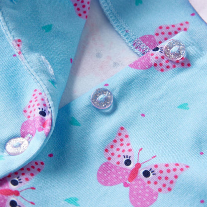 Kids' Dress with Buttons Sleeveless Blue 104