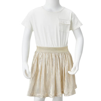 Kids' Dress with Short Sleeves Ecru 116