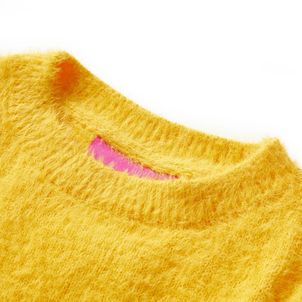 Kids' Sweater Knitted Dark Ochre 140