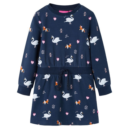 Kids' Dress with Long Sleeves Navy 92