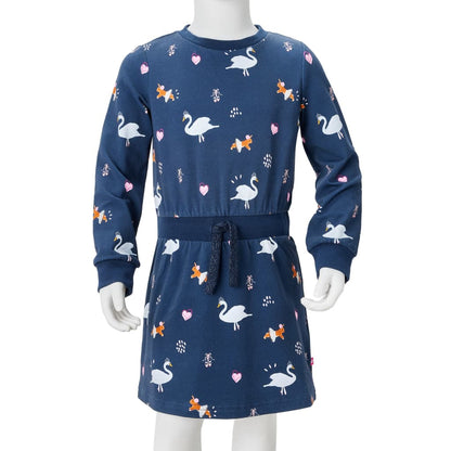 Kids' Dress with Long Sleeves Navy 92