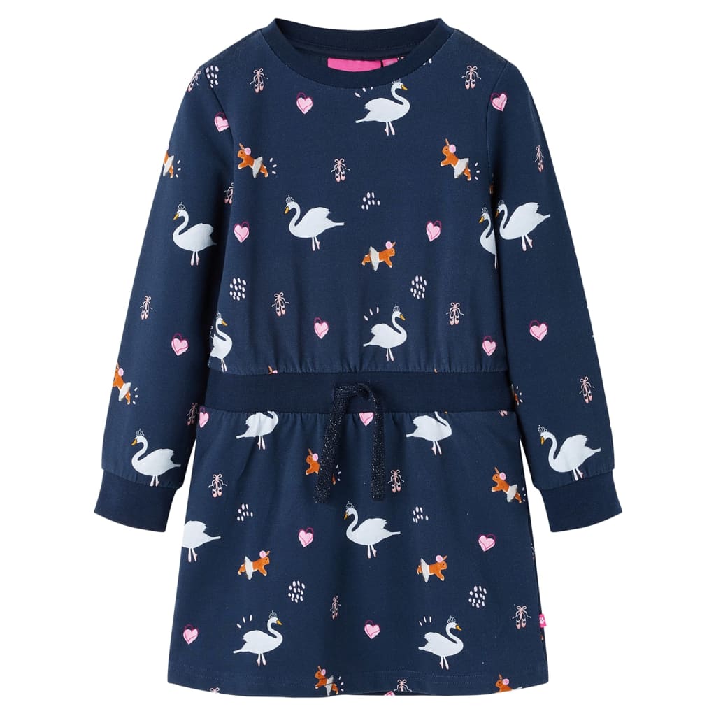 Kids' Dress with Long Sleeves Navy 128