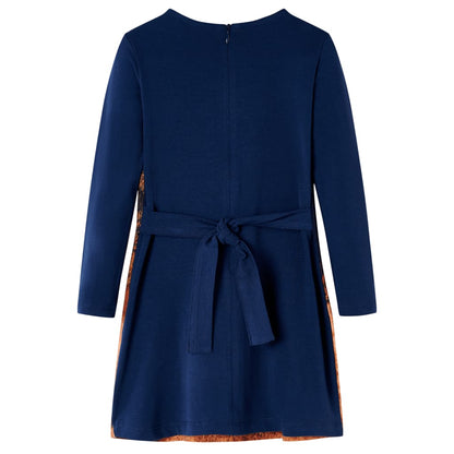 Kids' Dress with Long Sleeves Navy 92