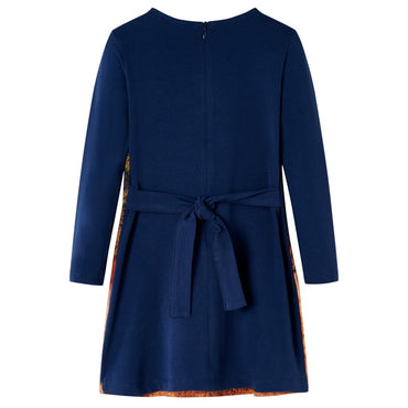 Kids' Dress with Long Sleeves Navy 128