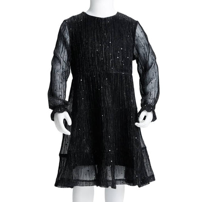 Kids' Dress with Long Sleeves Black 92