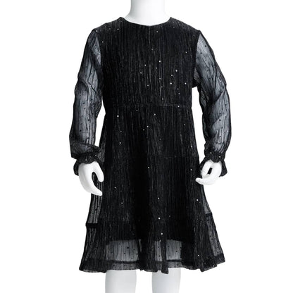 Kids' Dress with Long Sleeves Black 104