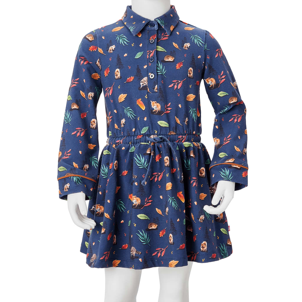 Kids' Dress with Long Sleeves Navy 92