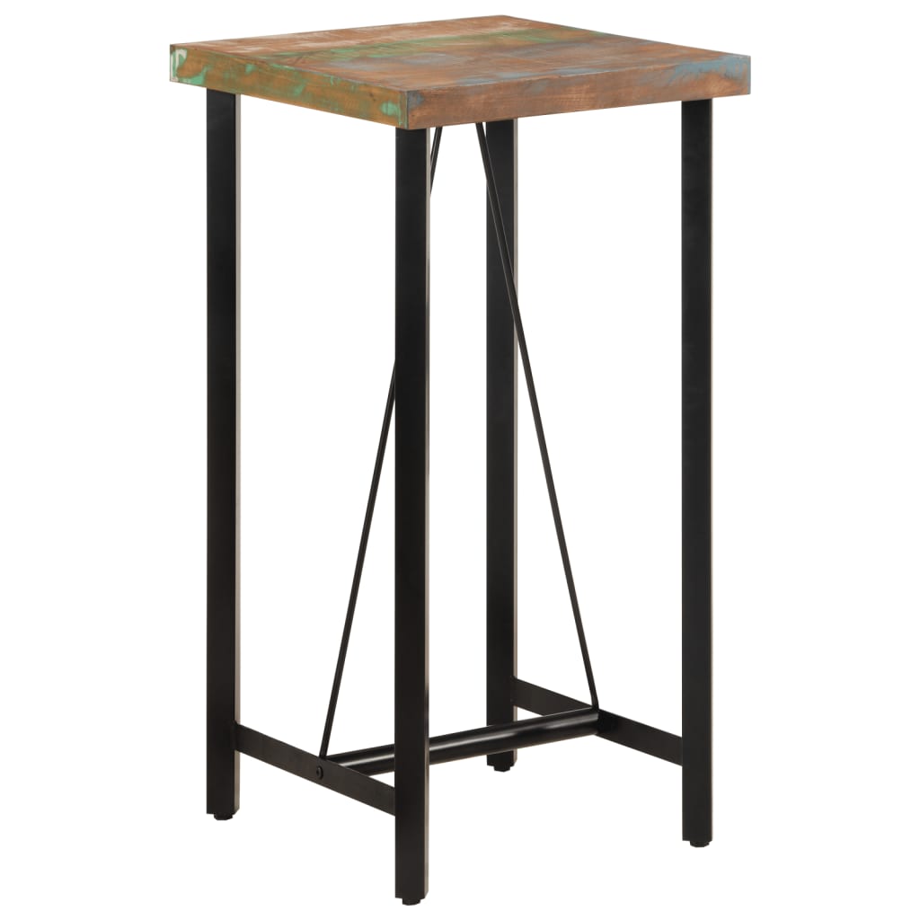 Bar Table 55x55x107 cm Solid Wood Reclaimed and Iron