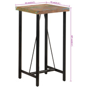 Bar Table 55x55x107 cm Solid Wood Reclaimed and Iron