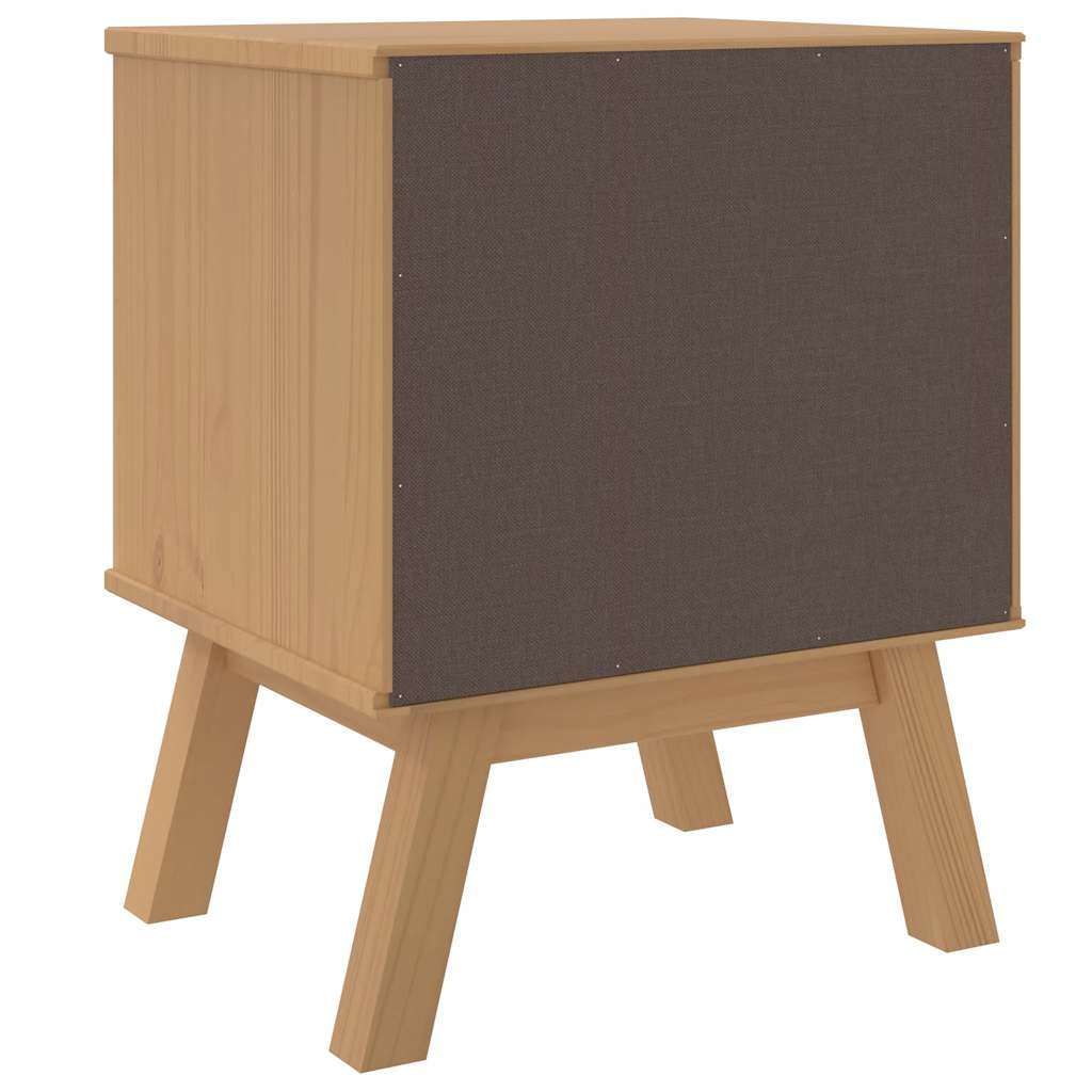 Bedside Cabinet OLDEN Grey and Brown Solid Wood Pine